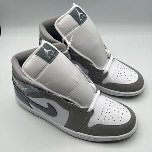Nike Air Jordan 1 Mid White Stealth Grey Men’s Size 12 HF3216-100.